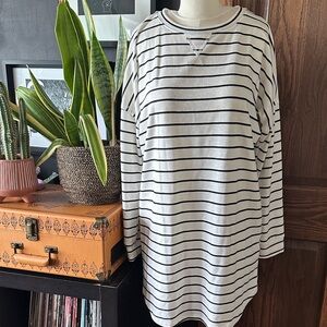 Billabong Black and White Striped T Shirt Dress
